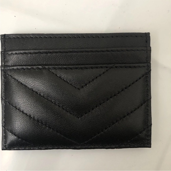 Auth Yves Saint Laurent Black Card Holder with Gold Logo EUC fully inclusive - Picture 3 of 6